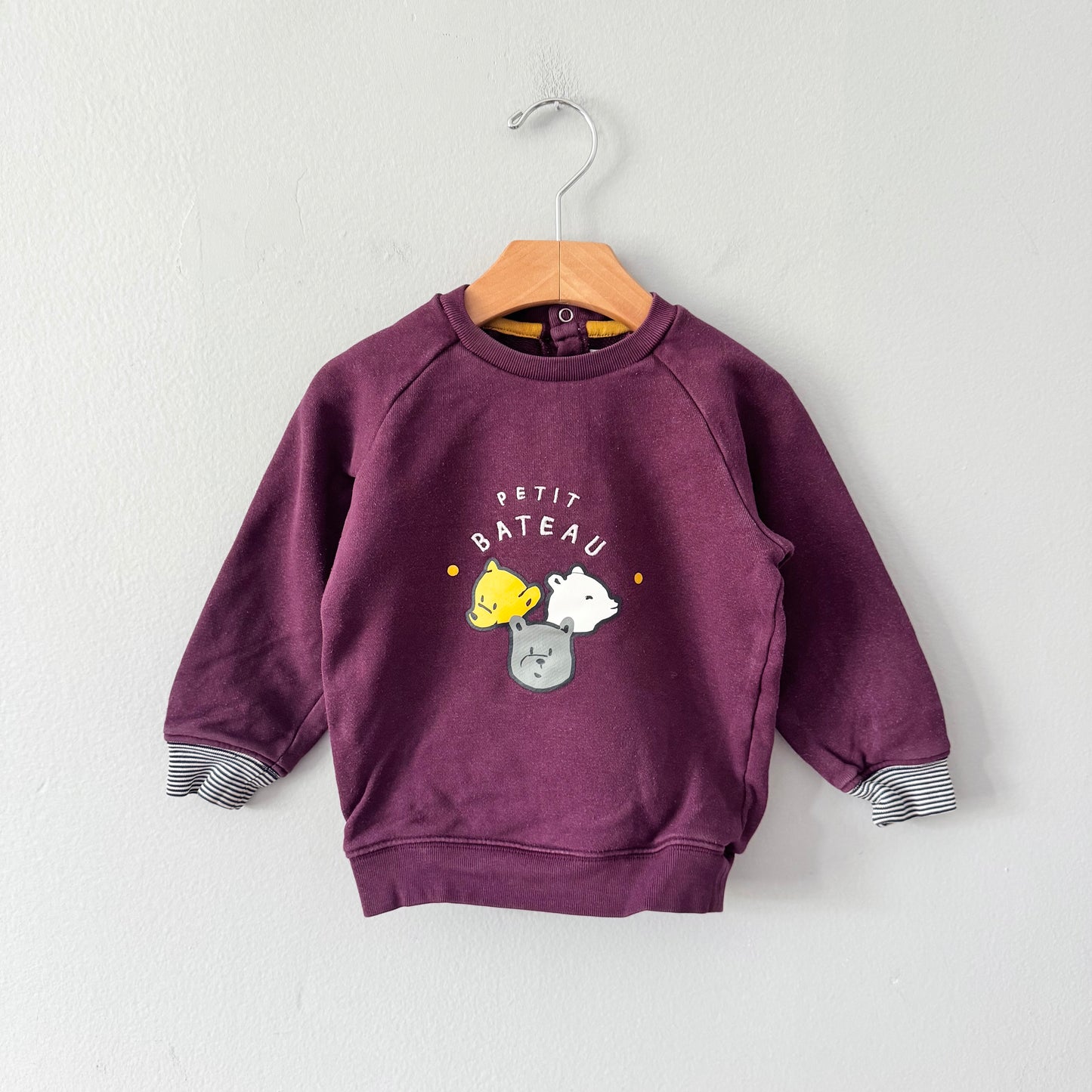Petit Bateau / Burgundy sweatshirt / 24M