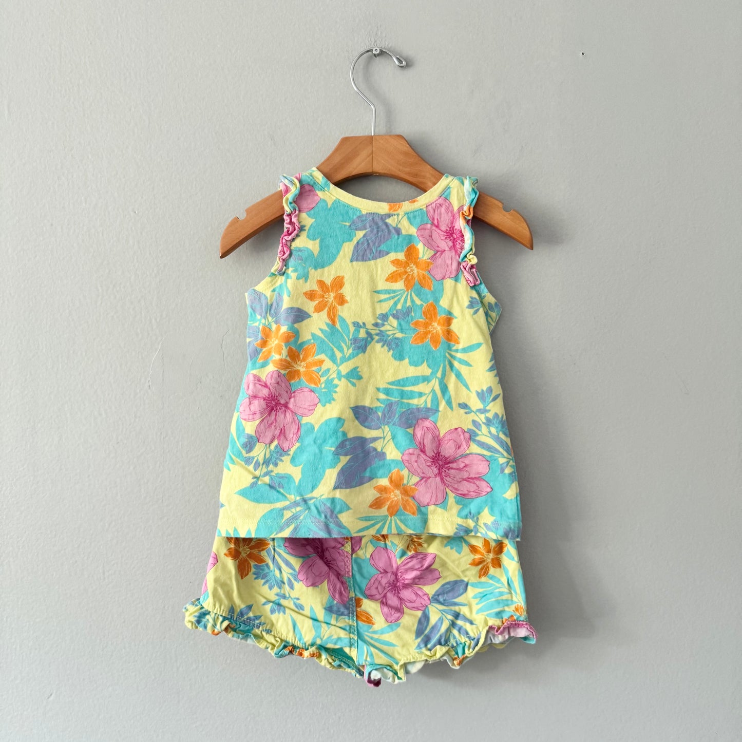 Gap / Yellow blue pink summer tank and shorts set / 2-3Y