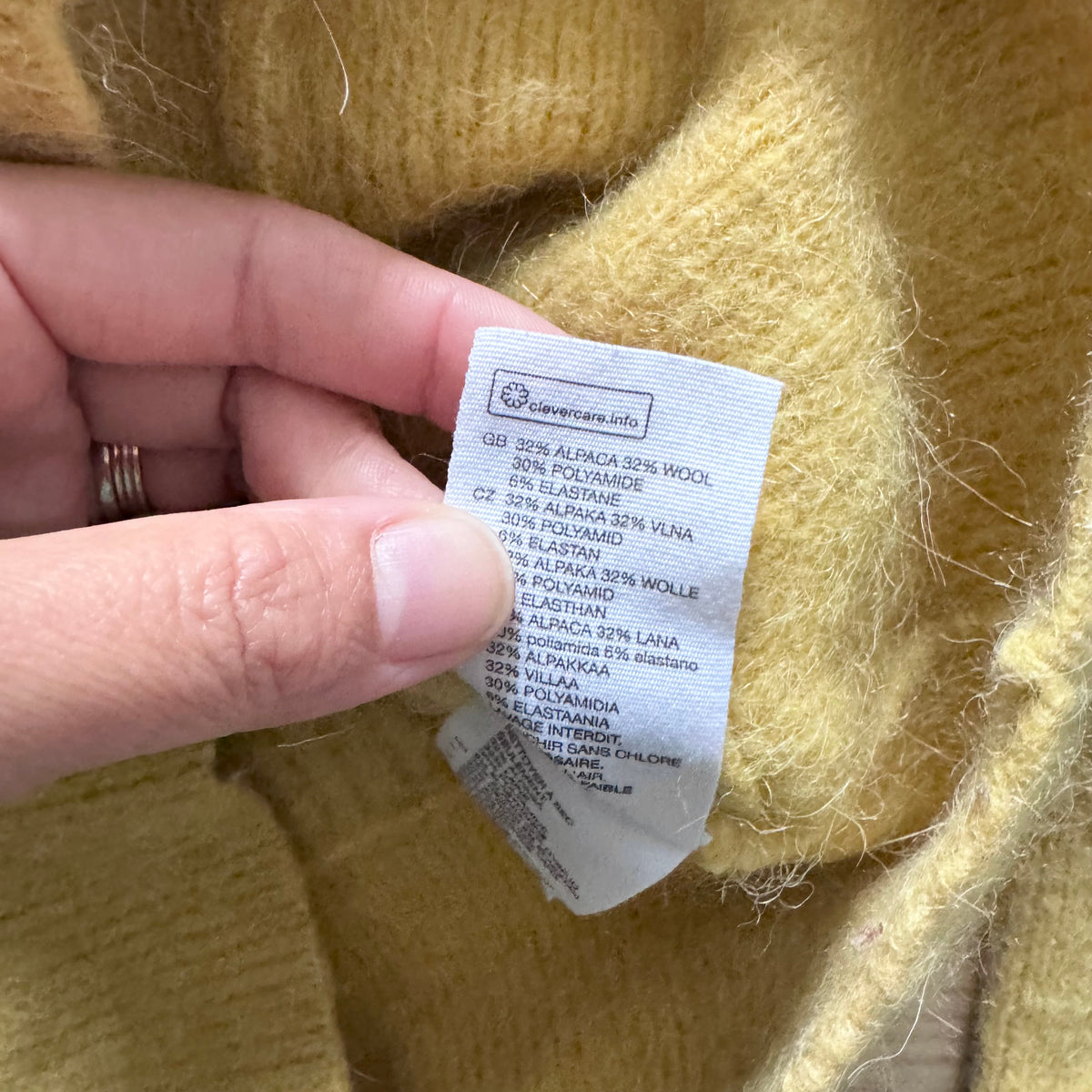 & Other Stories / Yellow alpaca wool cardigan / S
