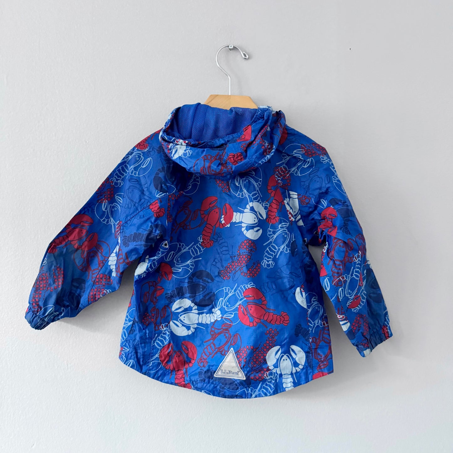 LL Bean / Blouson de pluie bleu motif homard / 3T
