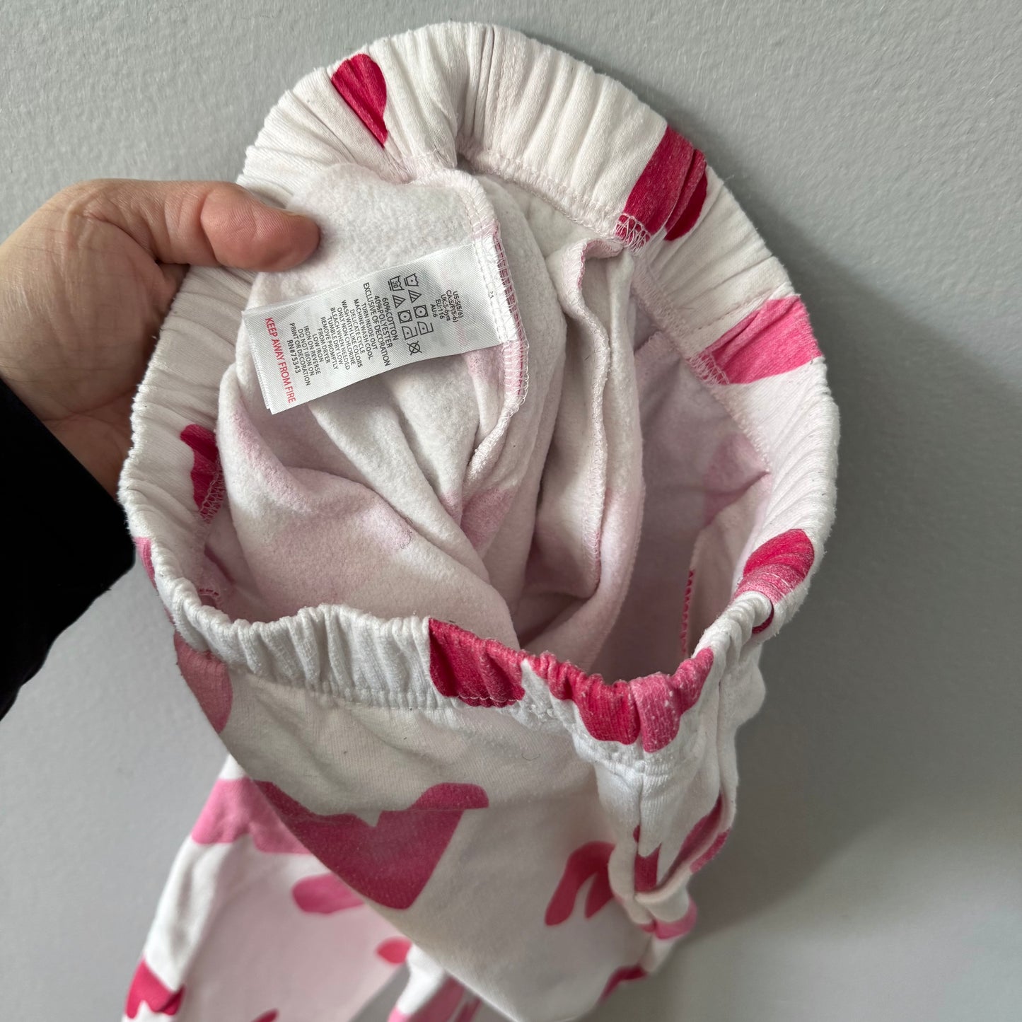 No brand / White x heart sweatpants / 5Y