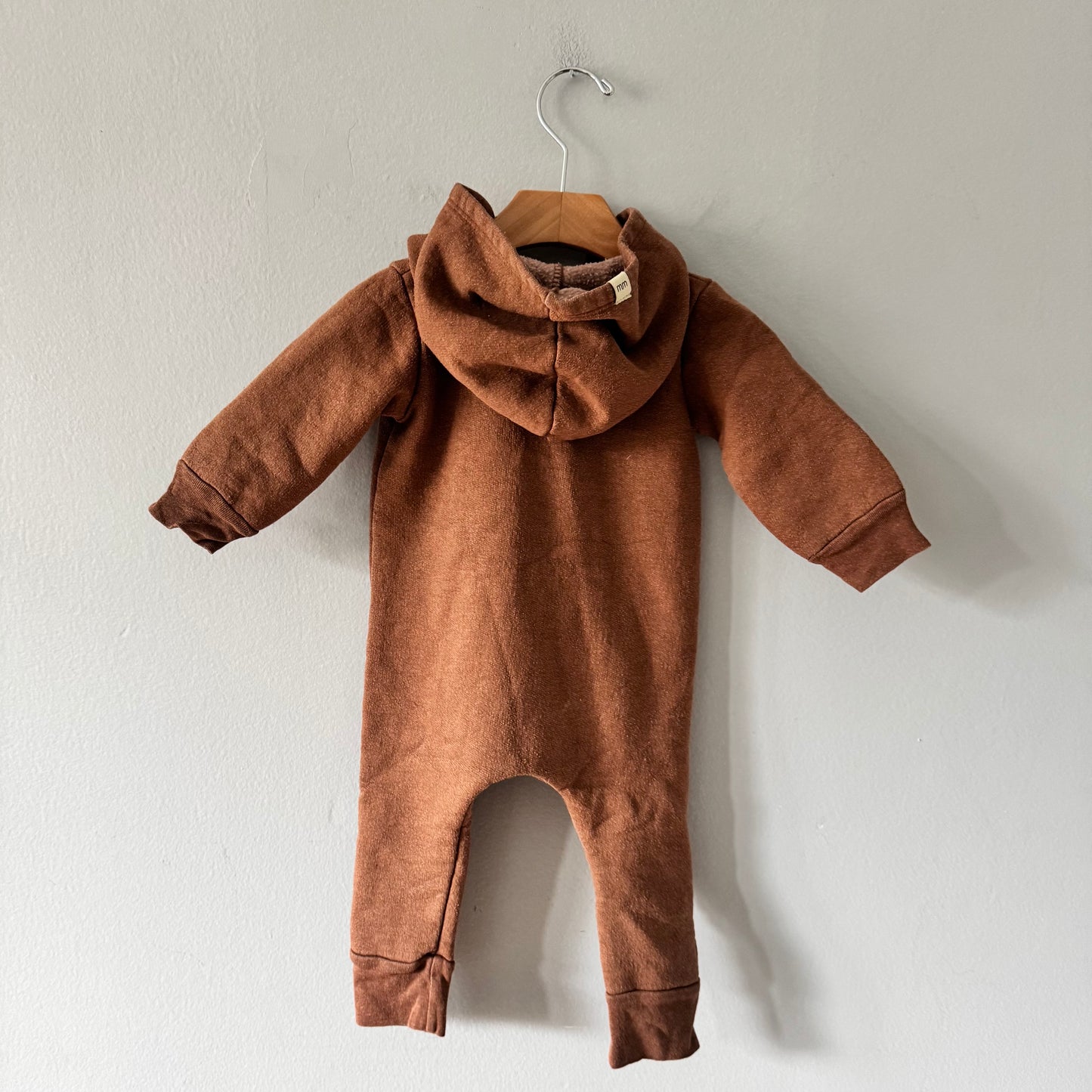Mini mioche / Brown biker romper / 6-12M