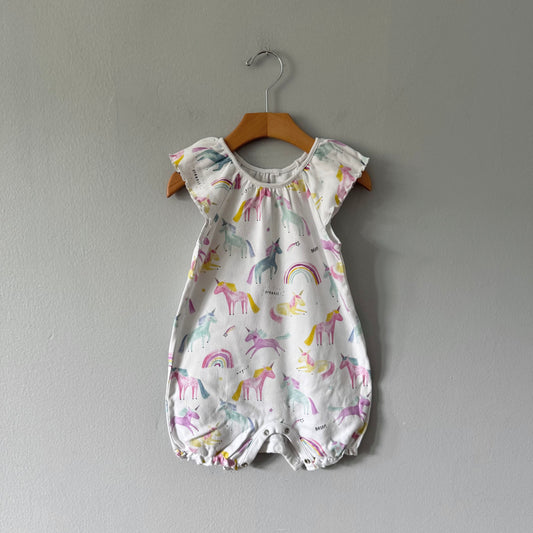 Next / Unicorn white romper / 18-24M