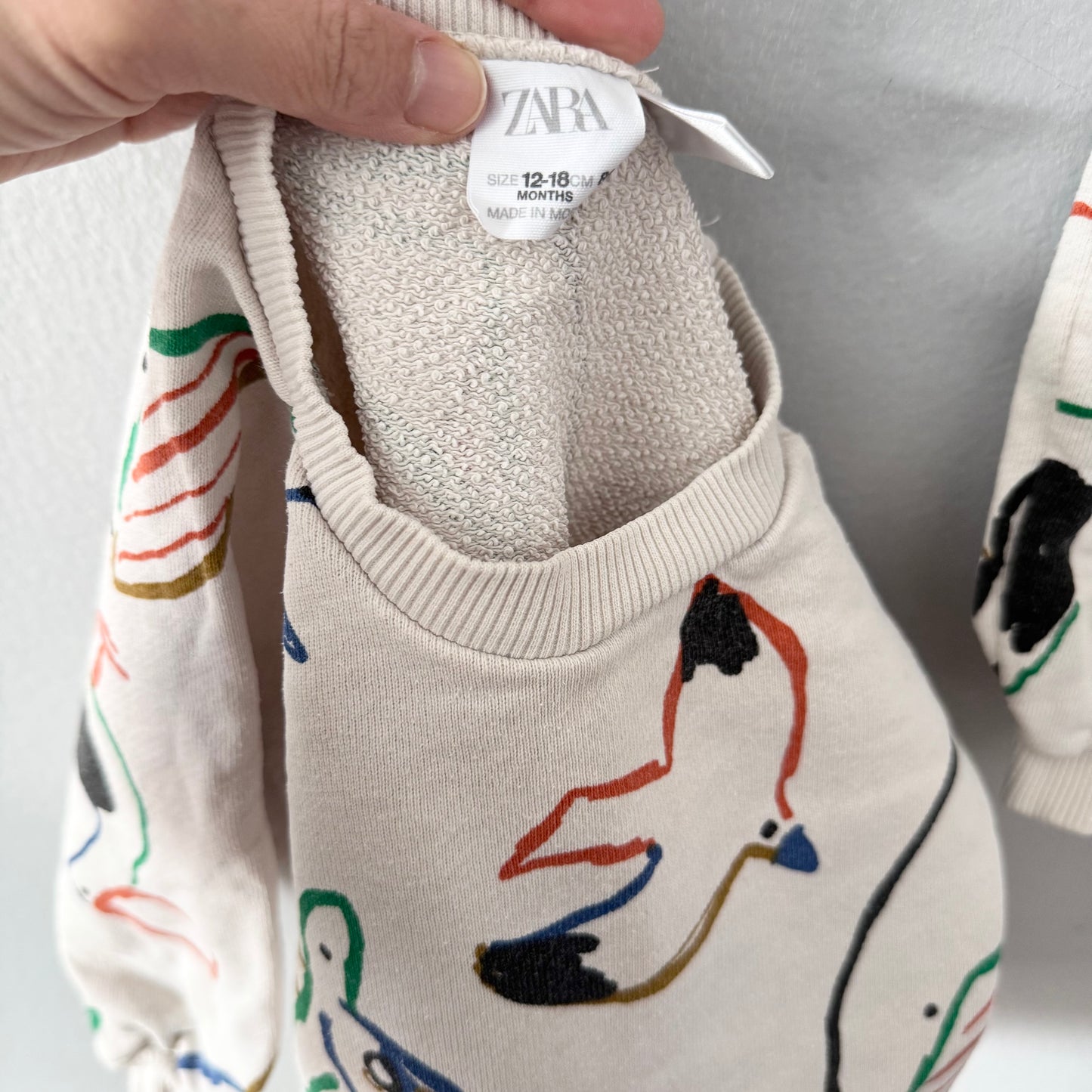 Zara / Ivory x sea creature crew set / 12-18M