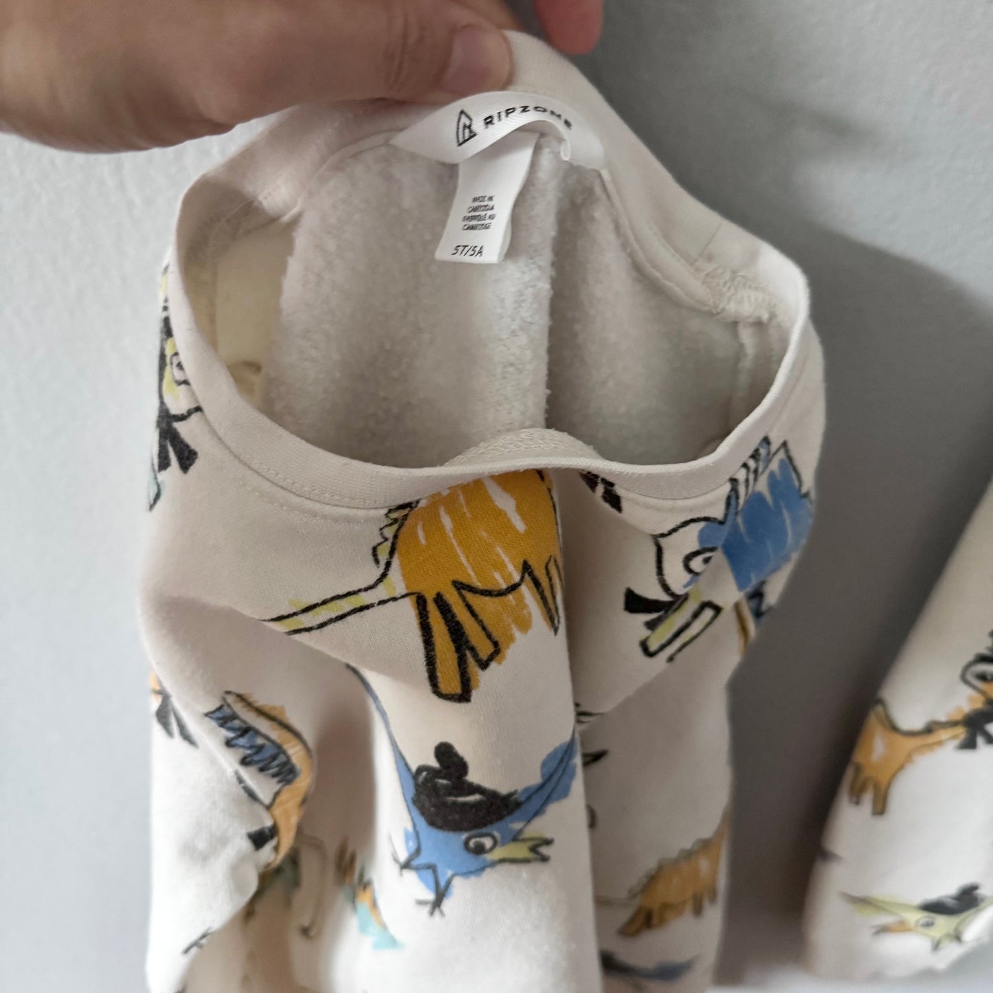 Ripzone / White x dinosaur crew set / 5T