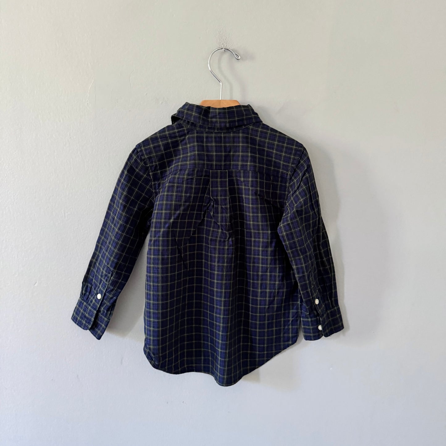 Polo Ralph Lauren / Navy green checked shirt / 3T