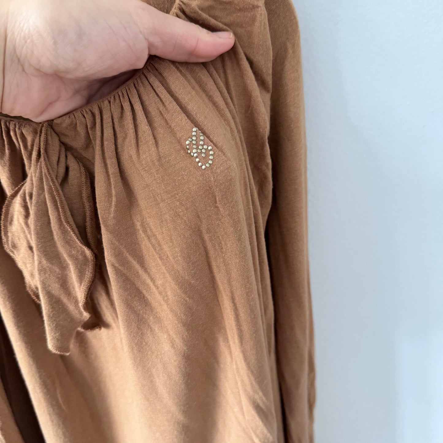 Chloé / Robe en rayonne à manches longues marron / 5 ans