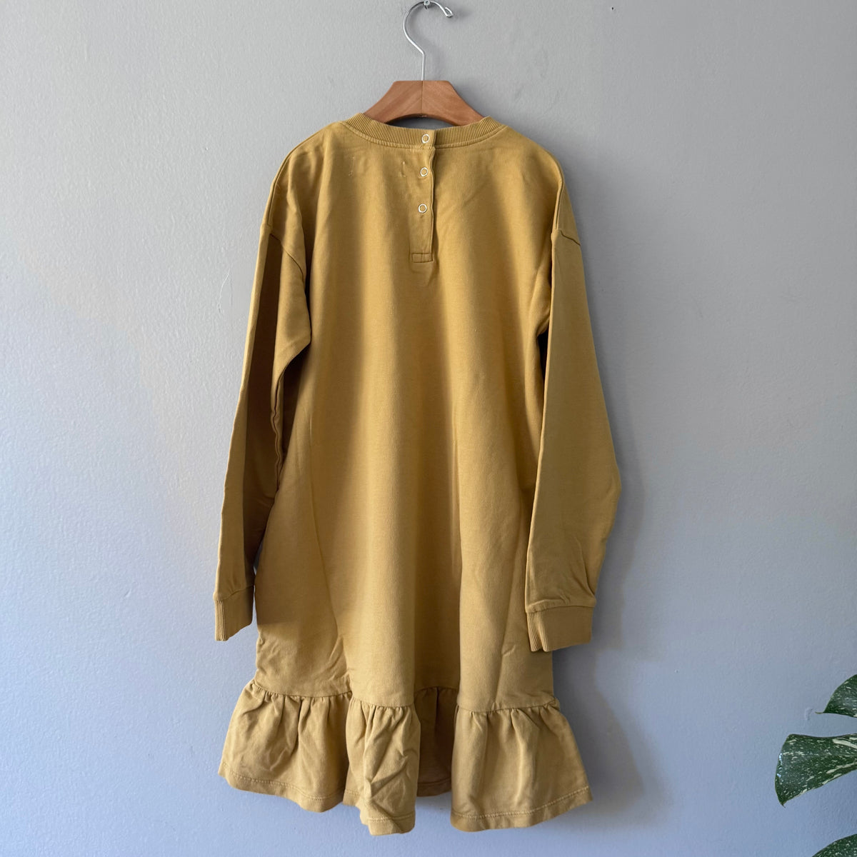 Pehr / French Terry Ruffle Hem Dress - Dijon / 7T - New with tag