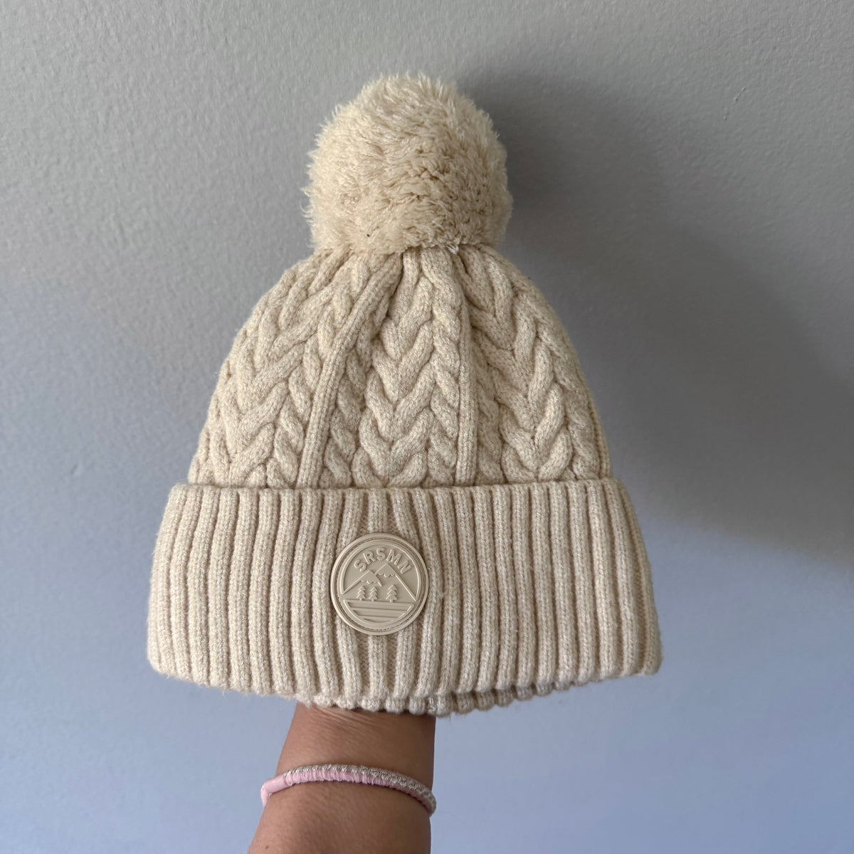 Souris mini / Ivory fleece lined beanie / 2-4Y