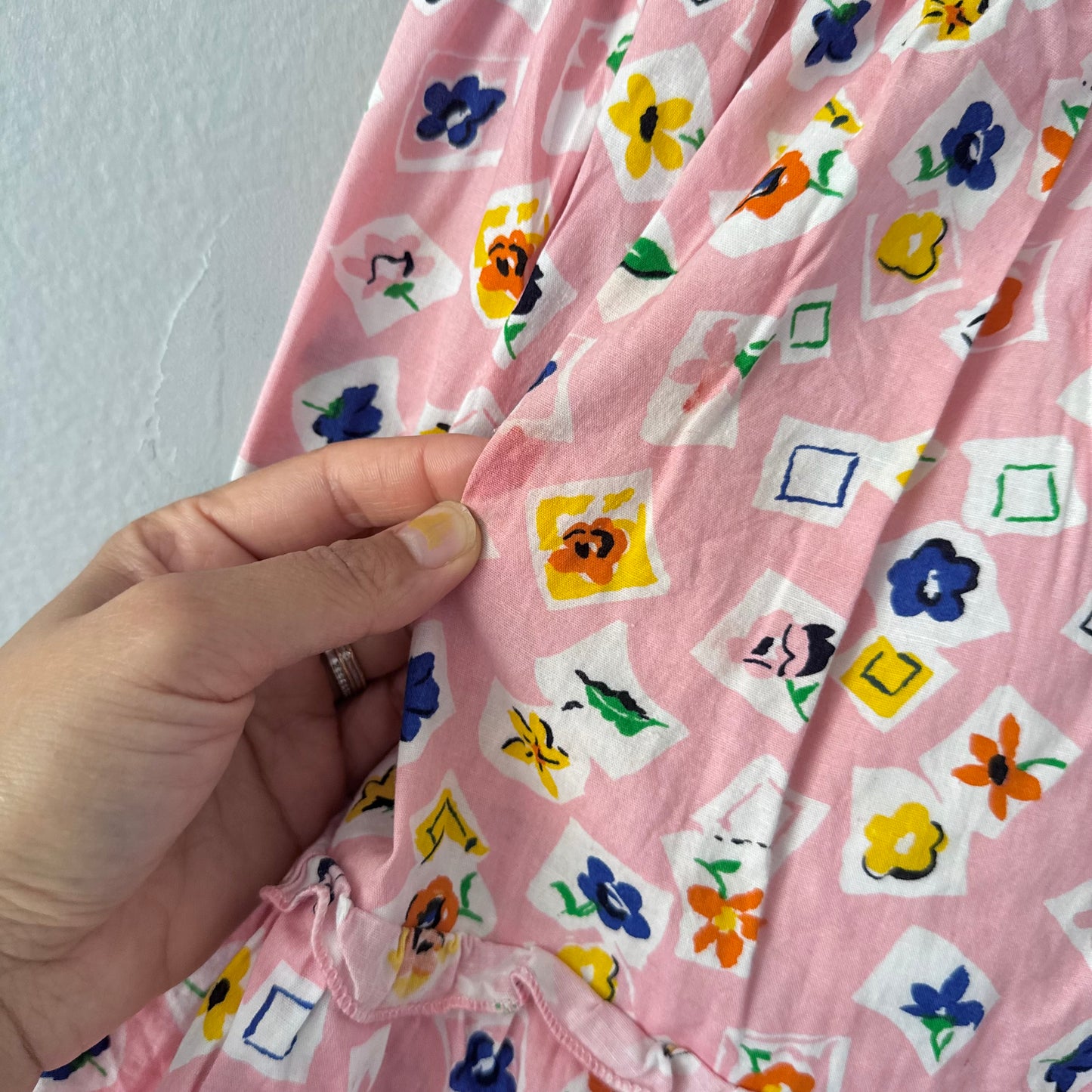 Vintage / Pink floral skirt / 8Y