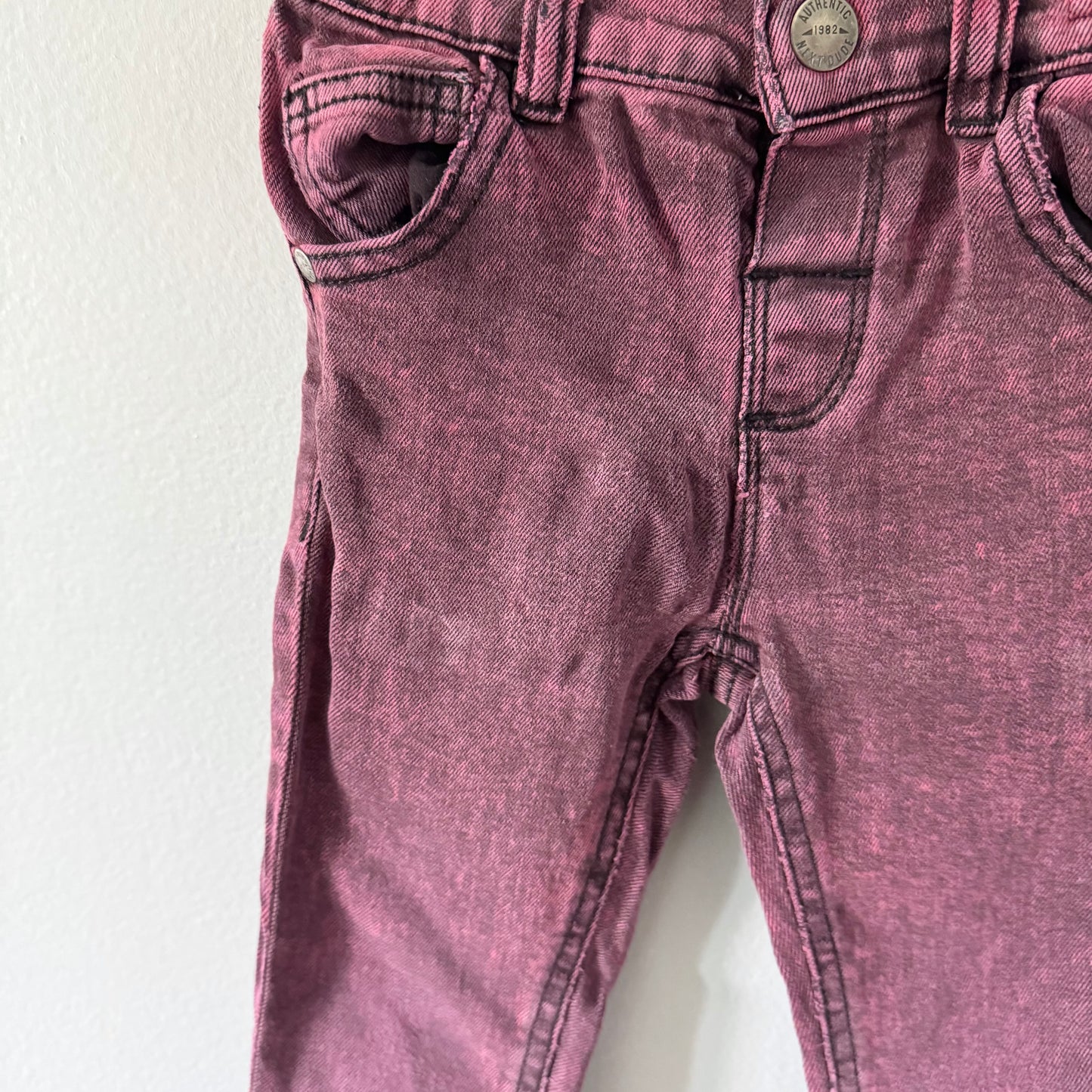 Next / Pink x black denim / 18-24M