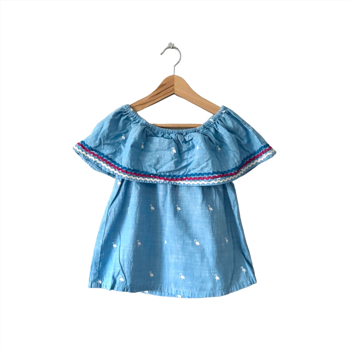 Hatley / Blue flamingo top / 6Y