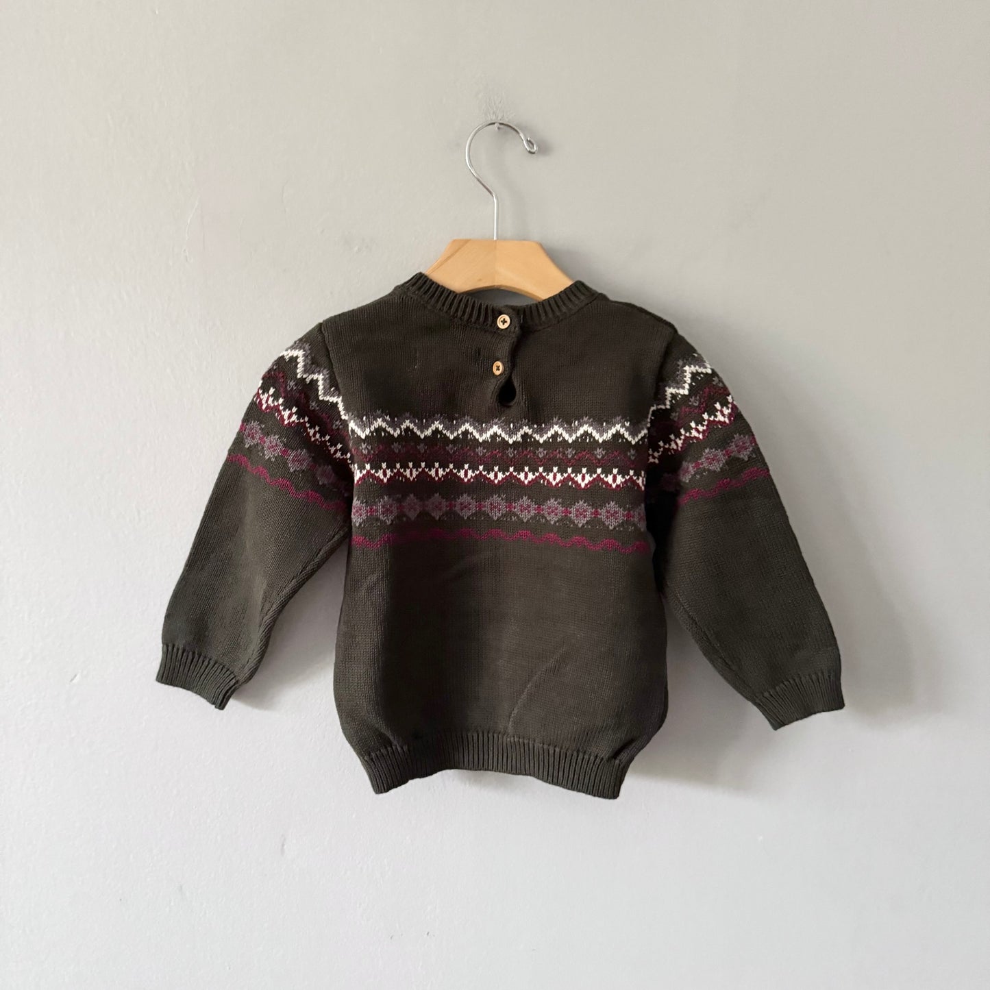 Mango / Dark brown cotton knit pullover / 2-3Y