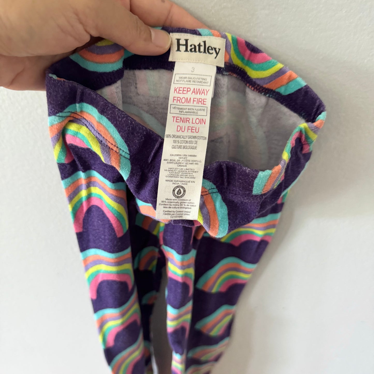 Hatley / Purple x rainbow pajama set / 3Y
