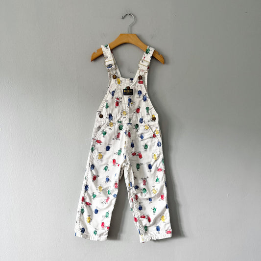 Vintage Oshkosh / White overalls / 3Y