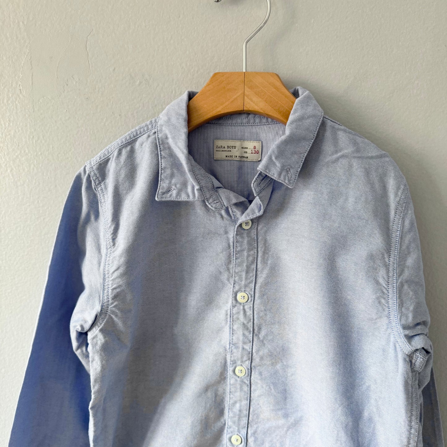 Zara / Chemise en oxford bleue / 8 ans