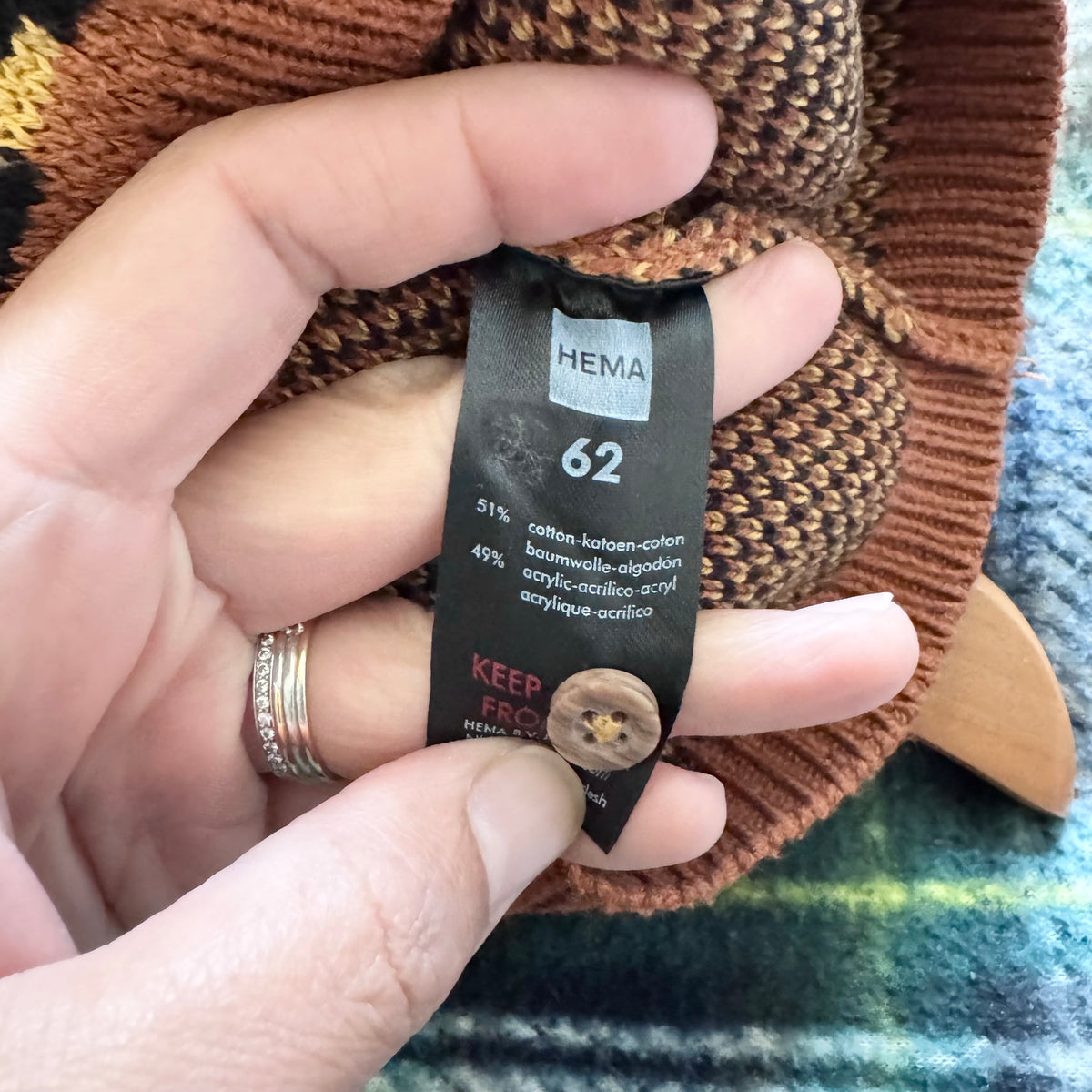 Hema / Brown x leopard knit top / 62(3-6M)