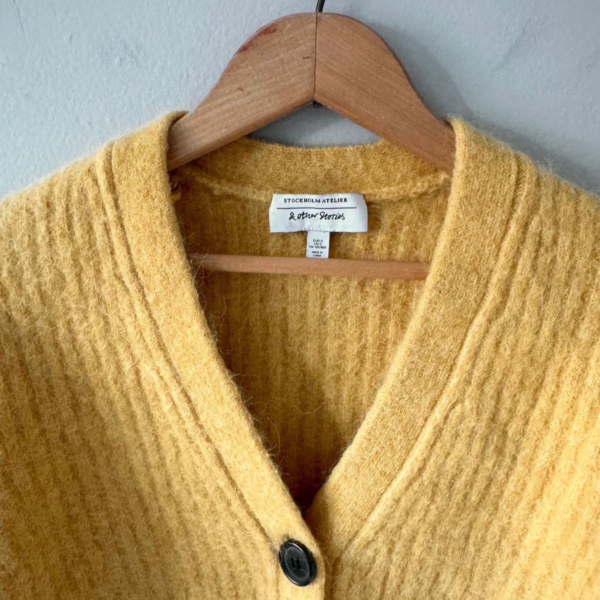 & Other Stories / Yellow alpaca wool cardigan / S