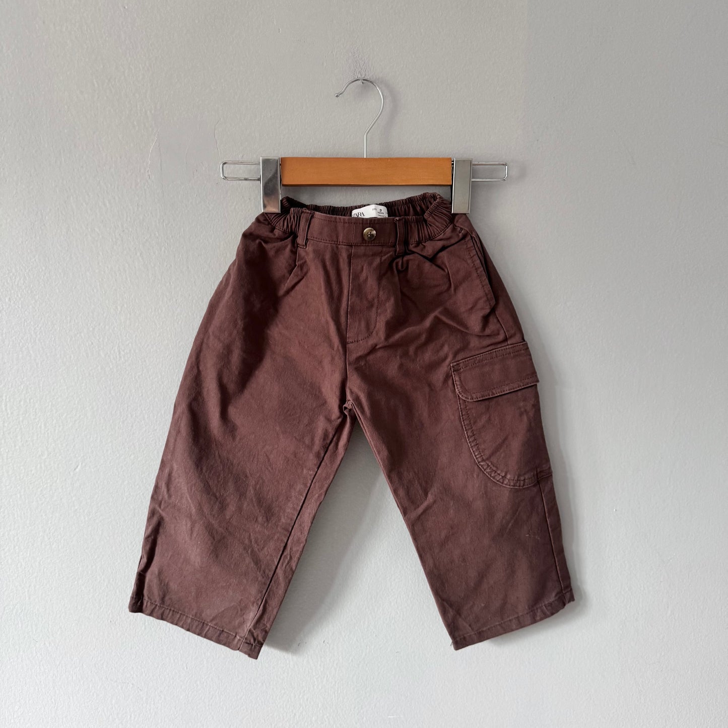 Zara / Pantalon cargo marron / 3 ans