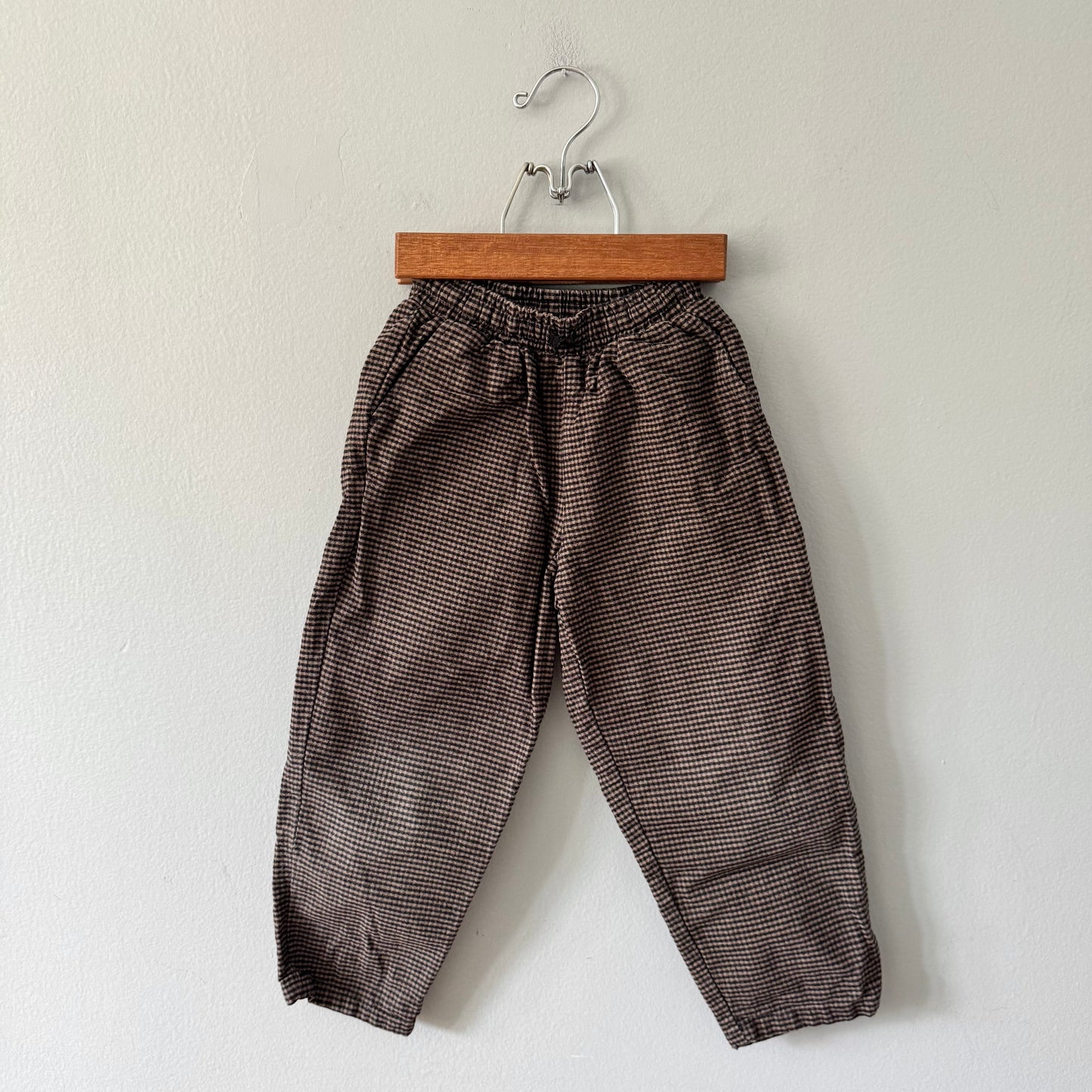 Zara / Black brown plaid pants / 5Y