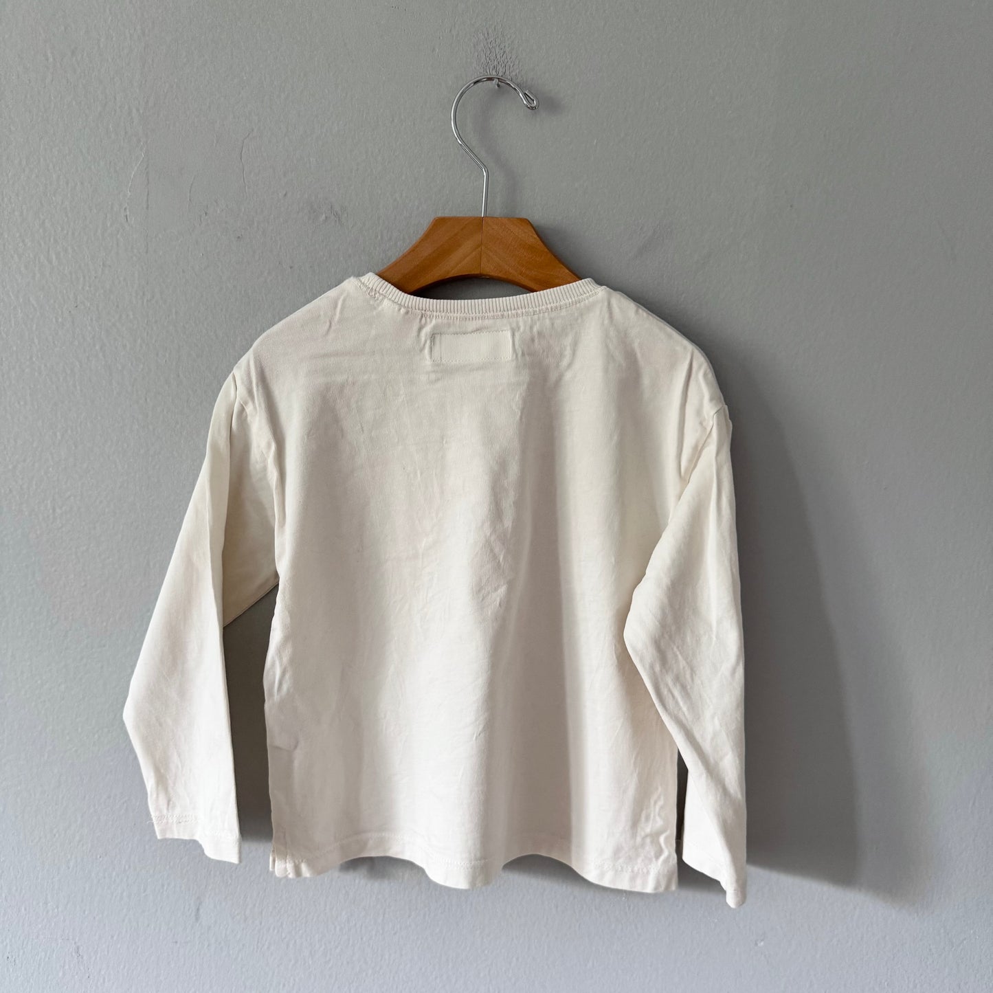 Zara / White x ribbon long sleeve / 4Y