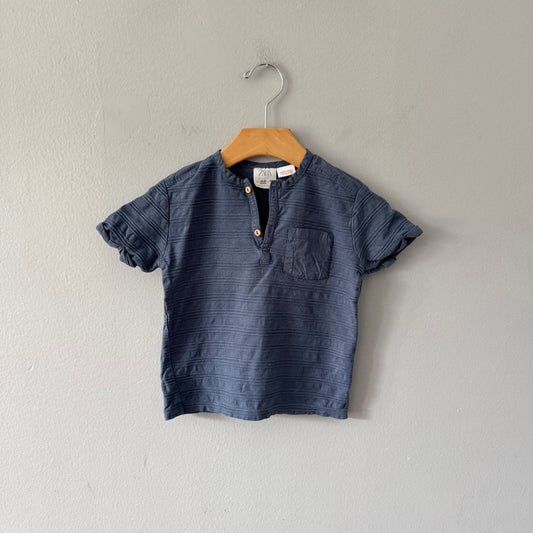 Zara / Navy short sleeve top / 18-24M