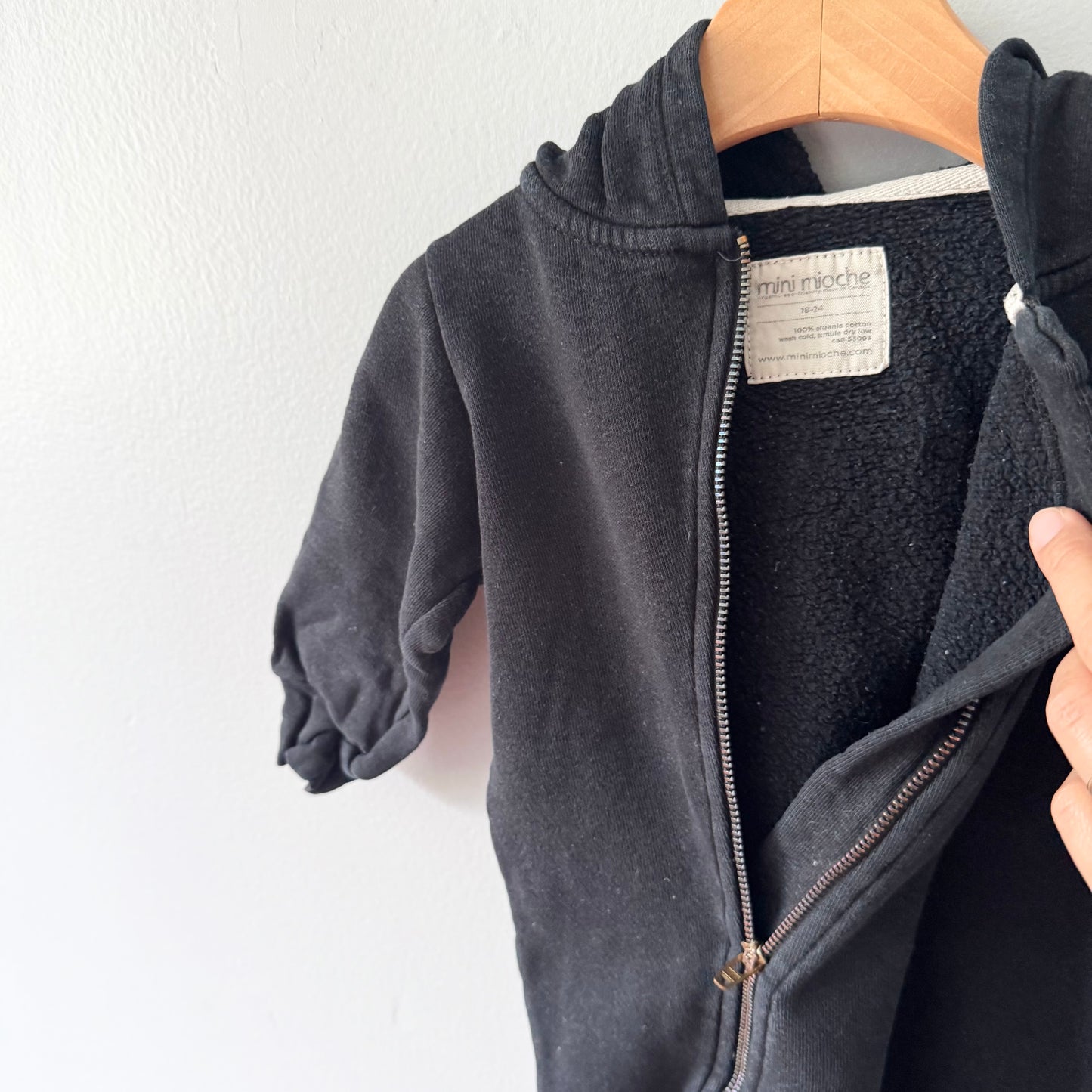 Mini Mioche / Black biker romper / 18-24M