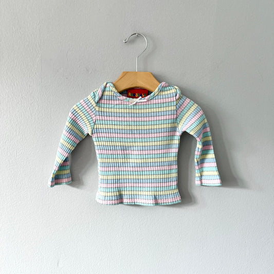 Vintage Ragscals / Pastel stripe ribbed top / 3-6M