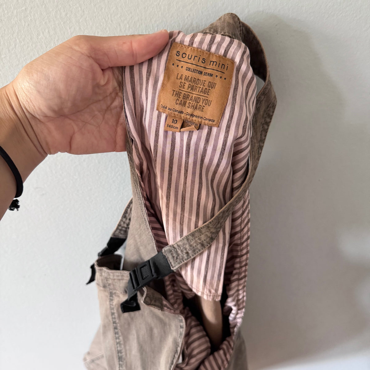 Souris mini / Brown overall skirt / 10Y