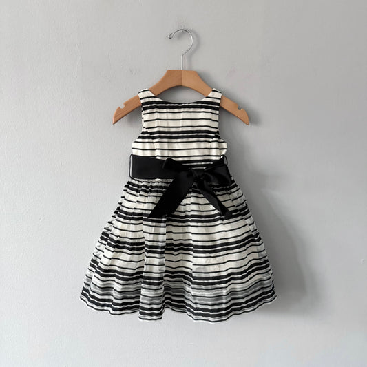 Polo Ralph Lauren	/ White x black stripe tank dress / 2Y