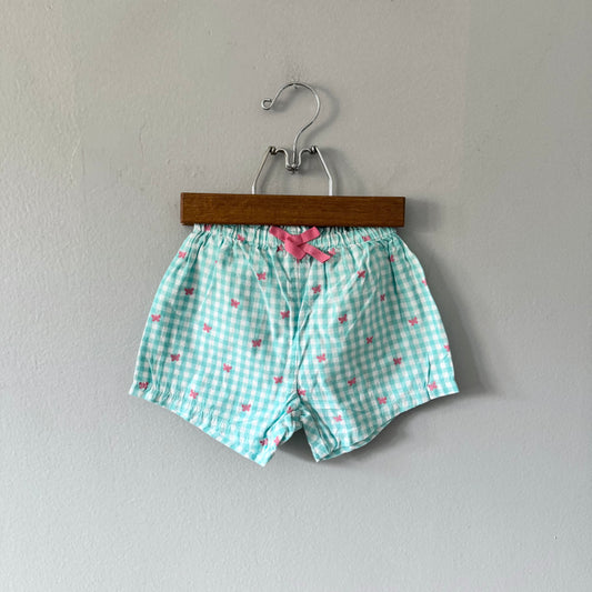 Hatley / Blue white gingham shorts / 18-24M