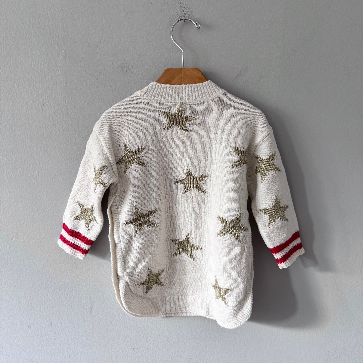 Hatley / White x golden star knit dress / 2Y