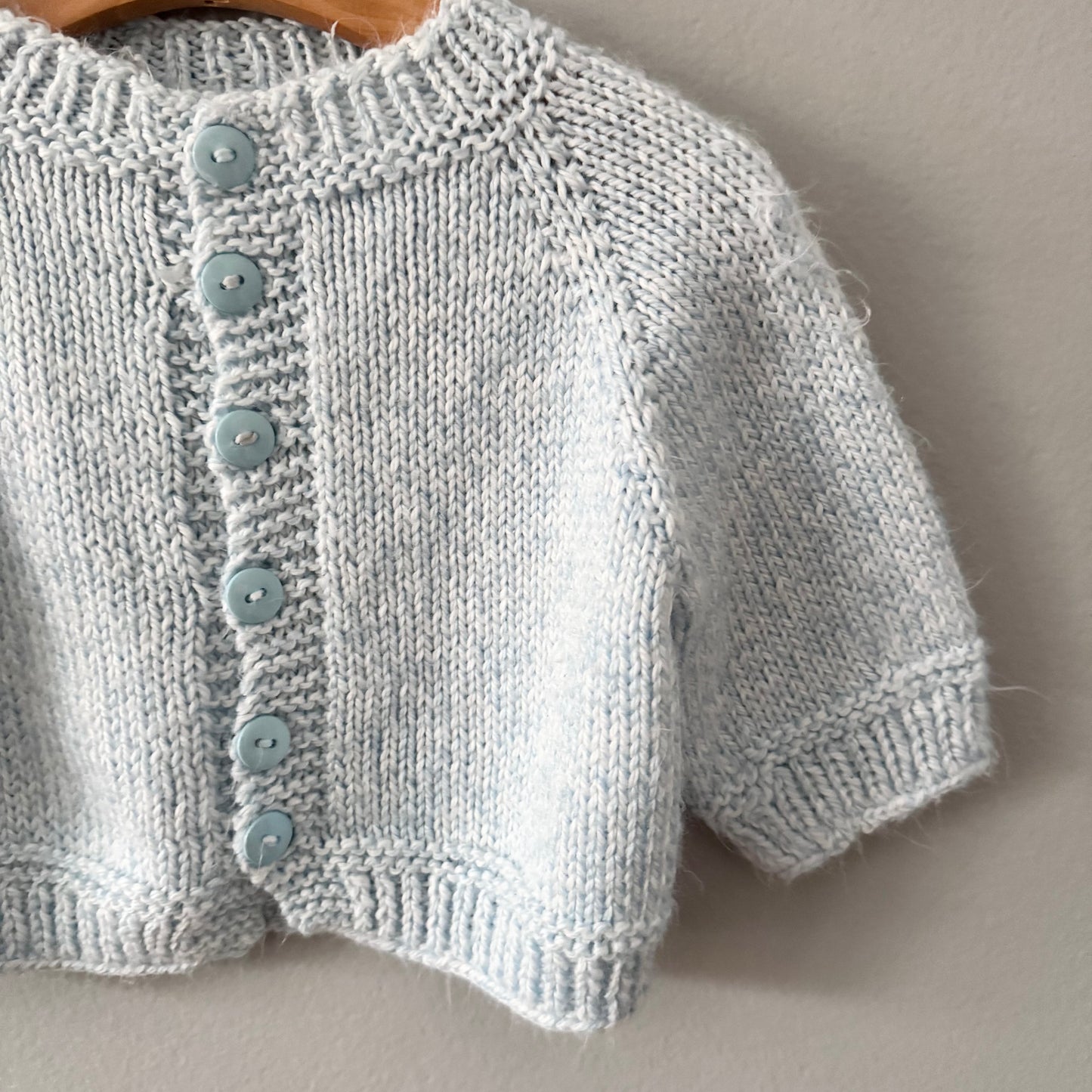 Handmade / Light blue knit cardigan / 3-6M