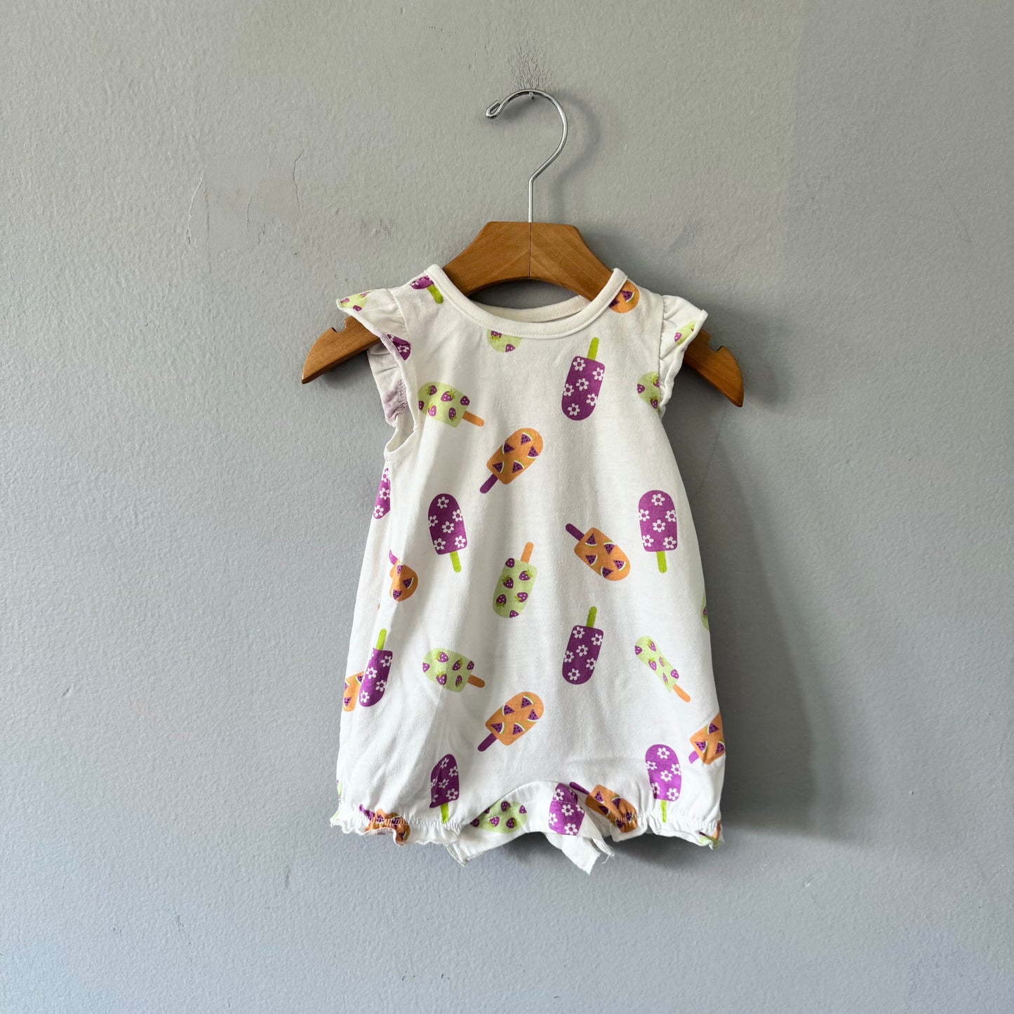 PL bébé / Combinaison débardeur blanc x bâton de crème glacée / 6M