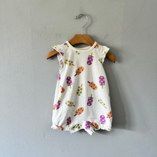PL baby / White x popsicle tank romper / 6M