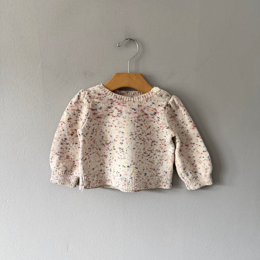 Gap / White sprinkle knit pullover / 6-12M