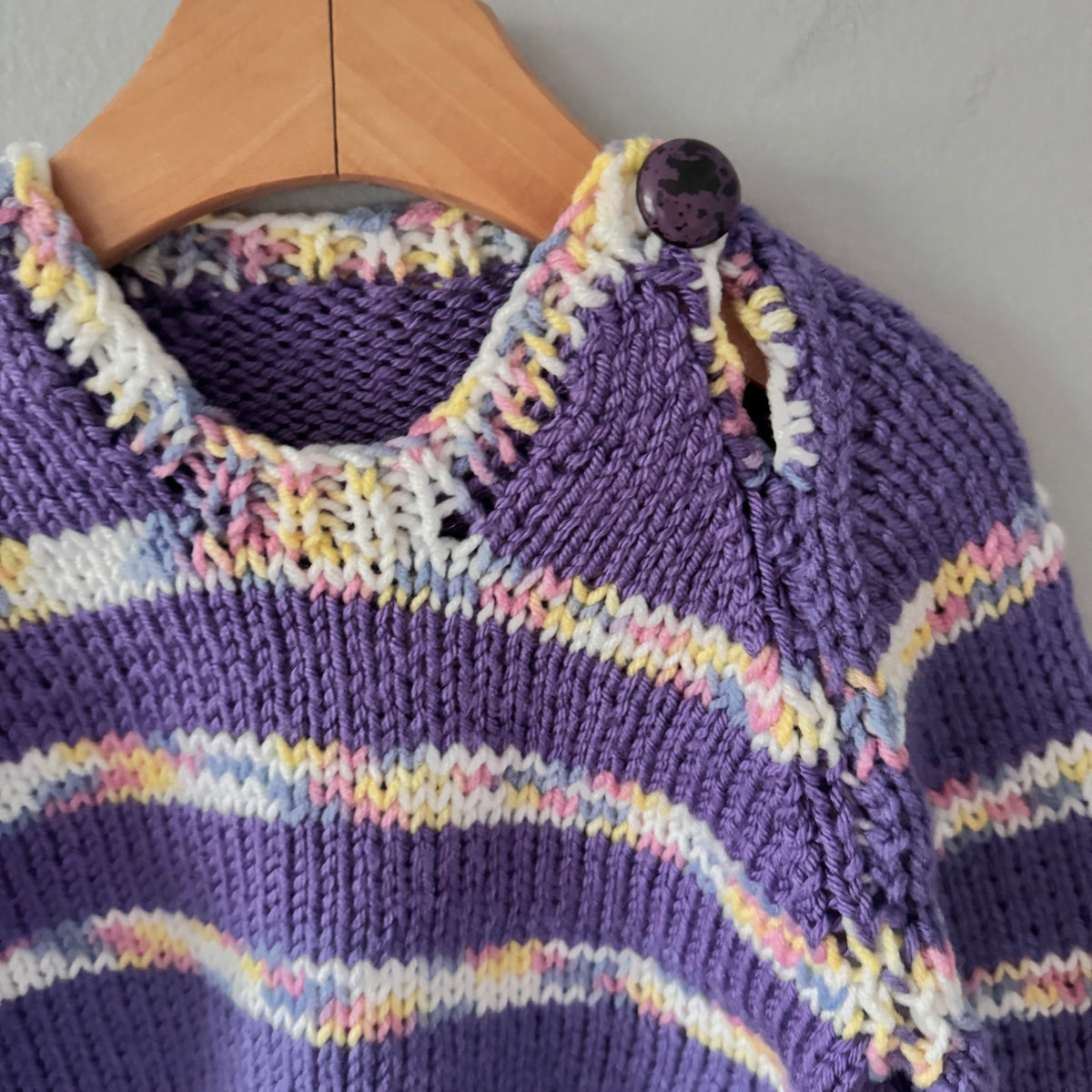 Handmade / Purple knit pullover / 4Y