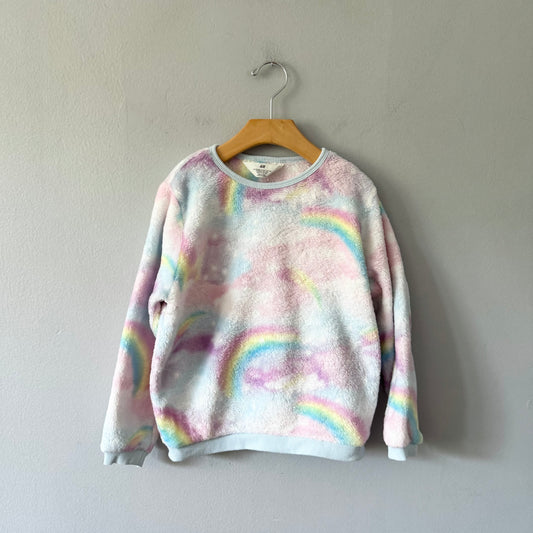 H&M / Rainbow sherpa top / 6-8Y