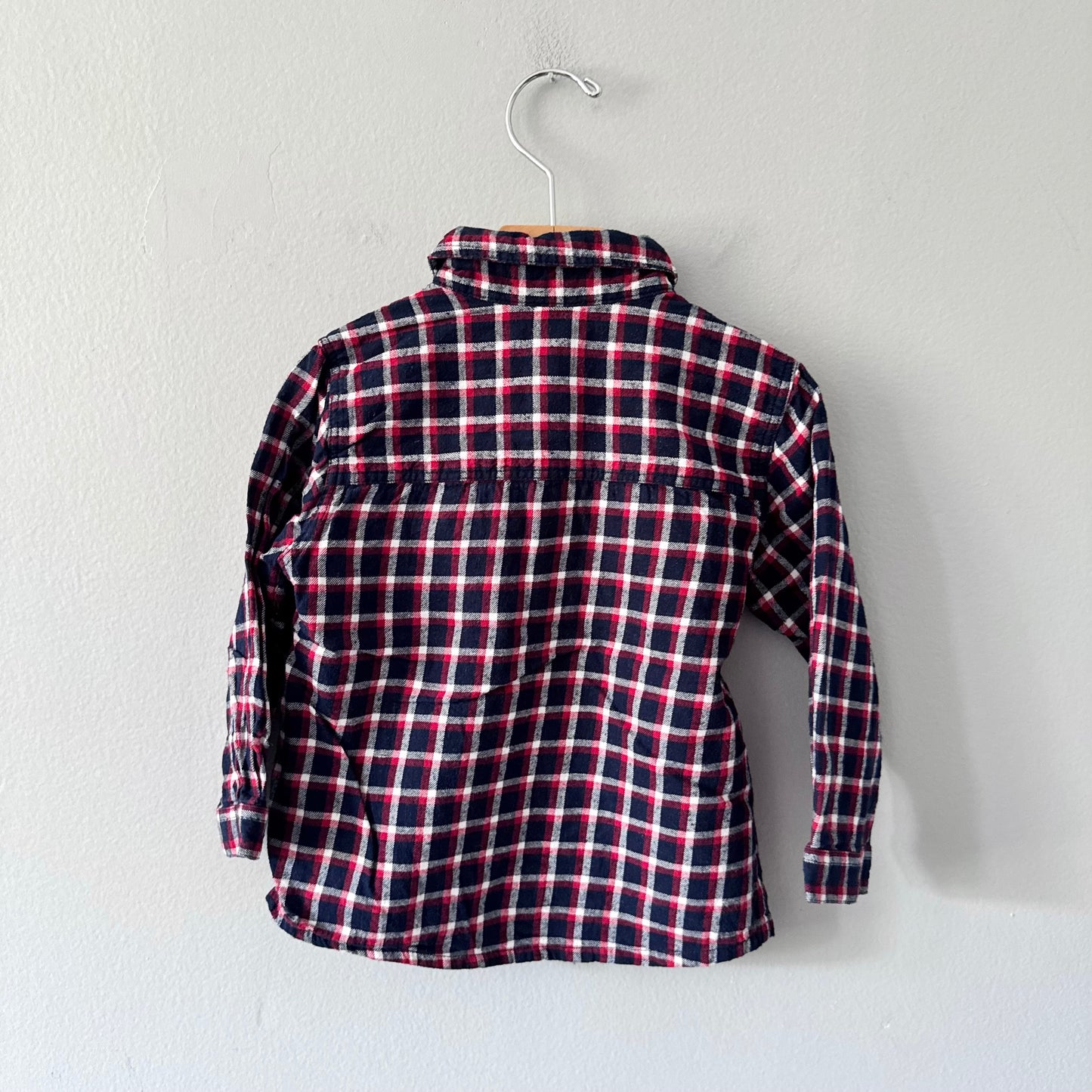 Bout'chou / Navy red flannel shirt / 36M