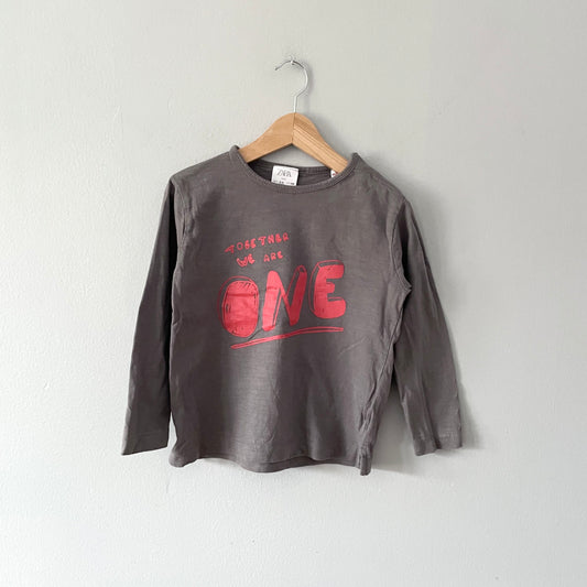 Zara / Together we are one T-shirt / 3-4Y