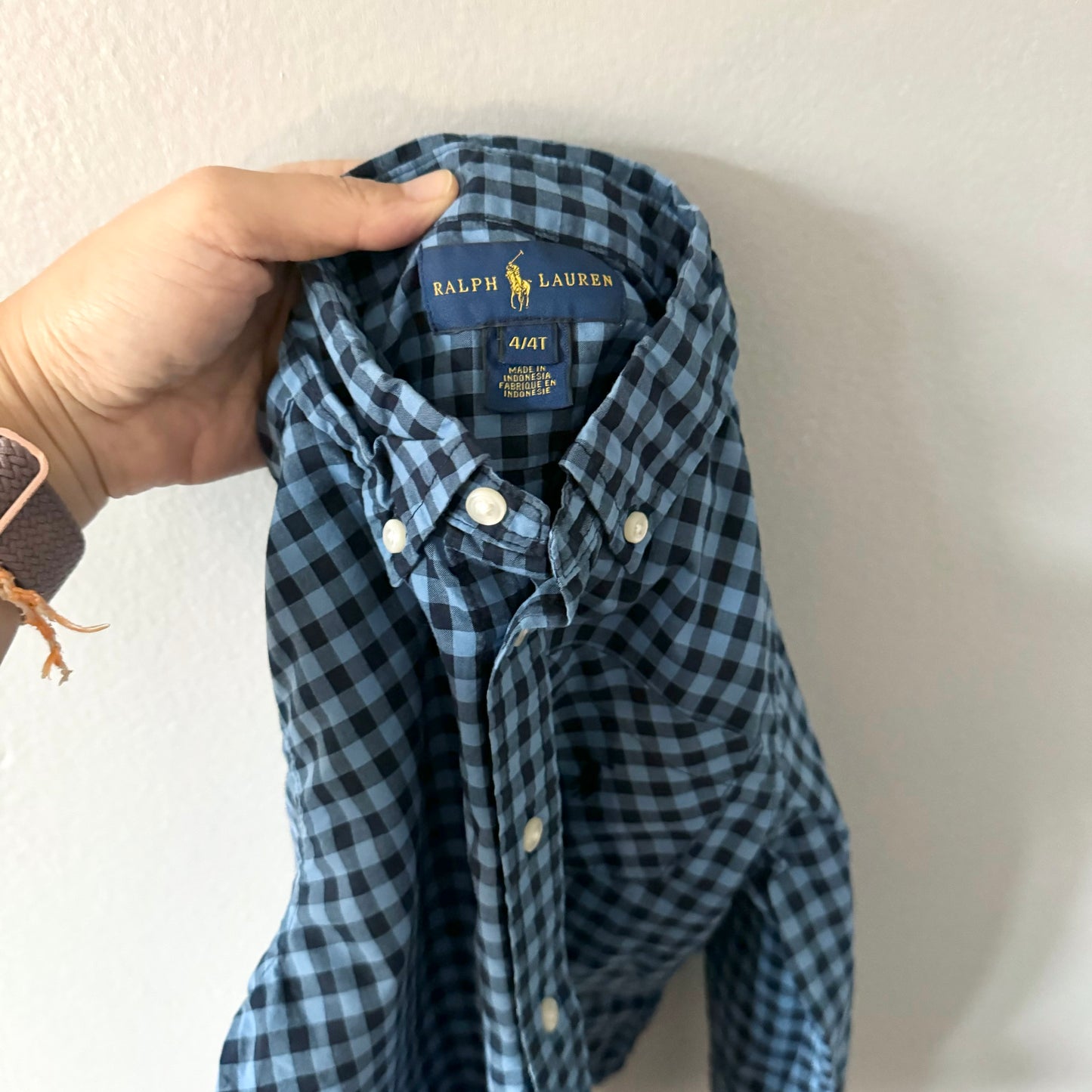 Polo Ralph Lauren / Blue x navy dress shirt / 4Y