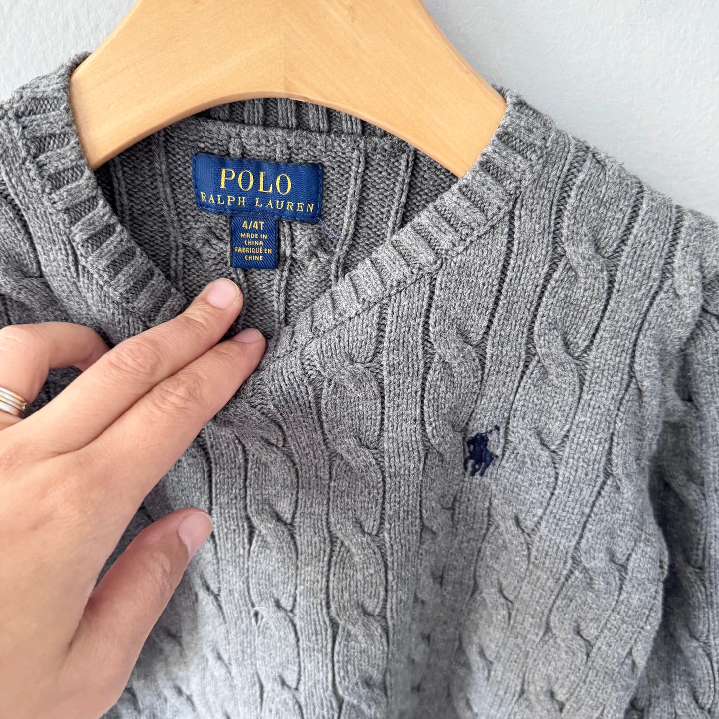 Polo Ralph Lauren / Dark grey cable knit pullover / 4T