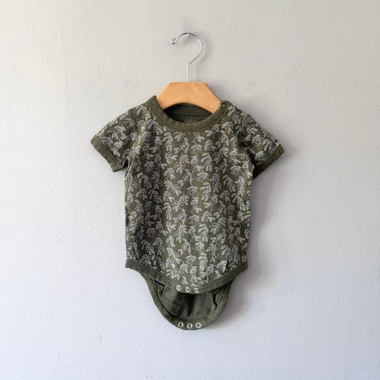 Sapling / Dark green short sleeve onesie / 12-18M