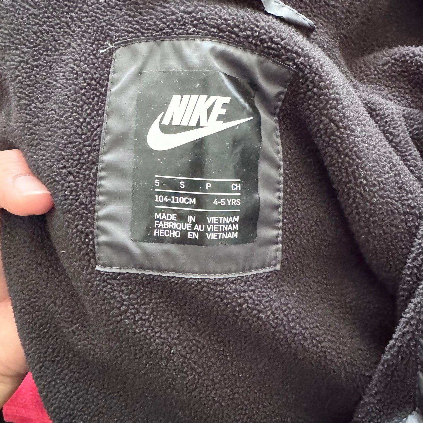 Nike / Black fleece lined jacket / 4-5Y