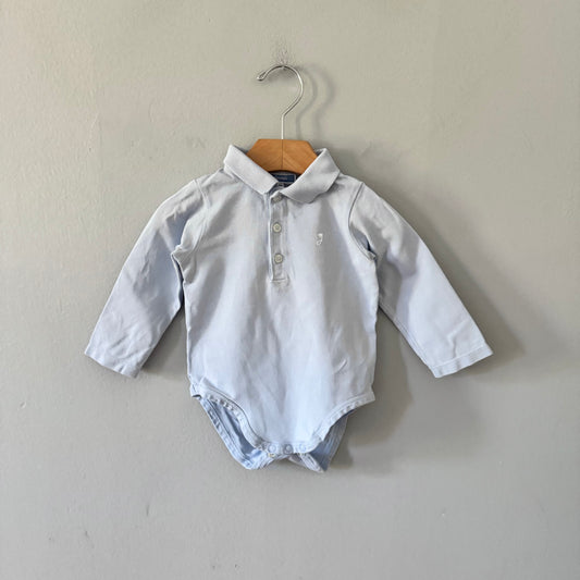 Jacadi / Light blue polo onesie / 18M
