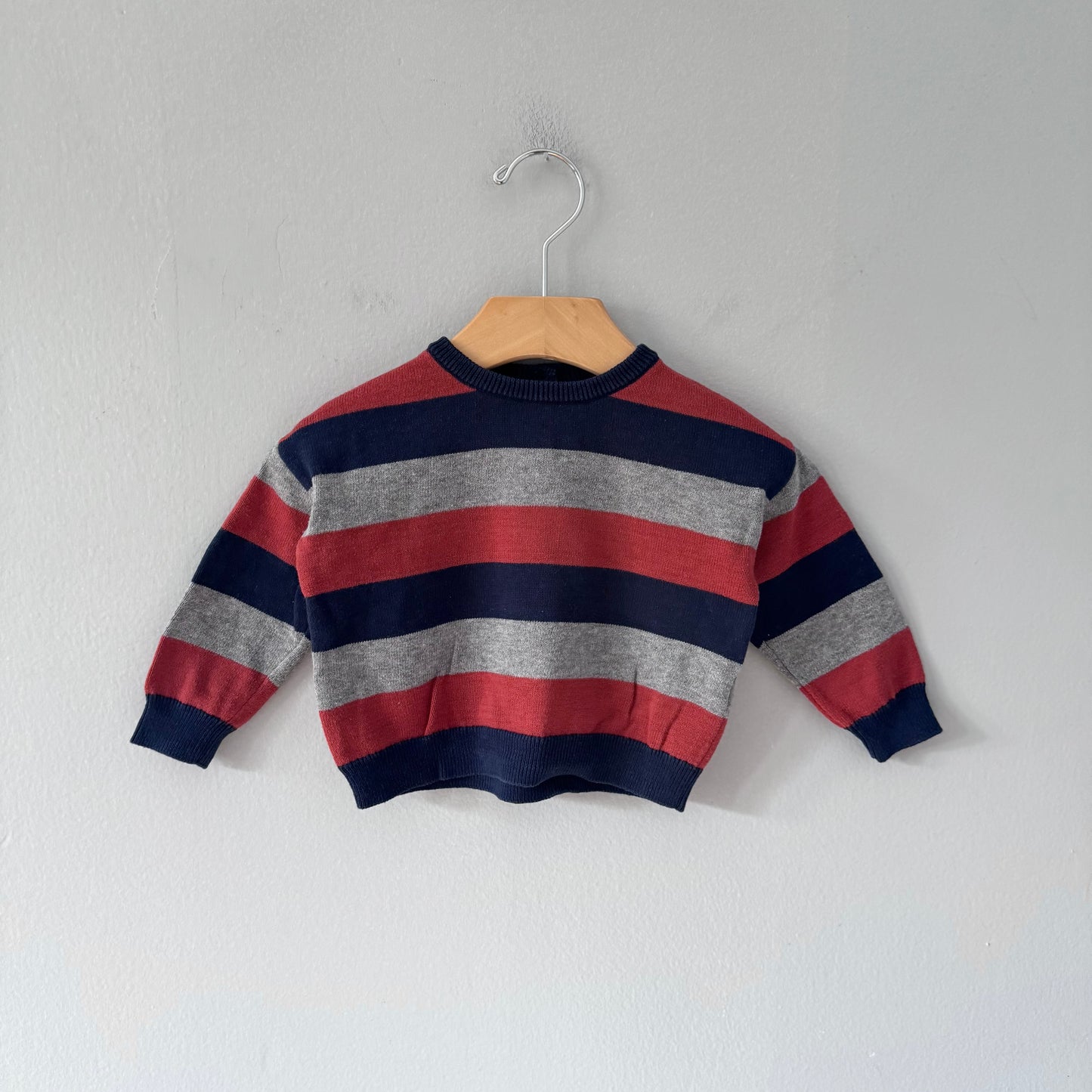 Miles the label / Stripe cotton knit pullover / 9-12M