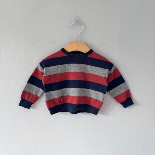 Miles the label / Stripe cotton knit pullover / 9-12M