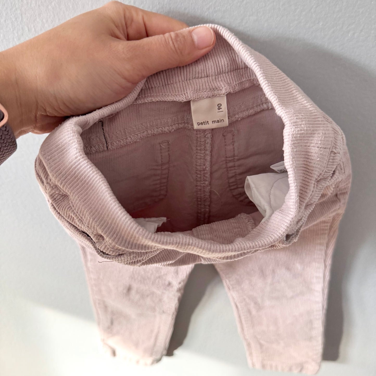 Petit Main / Light pink corduroy leggings pant / 18-24M(90)