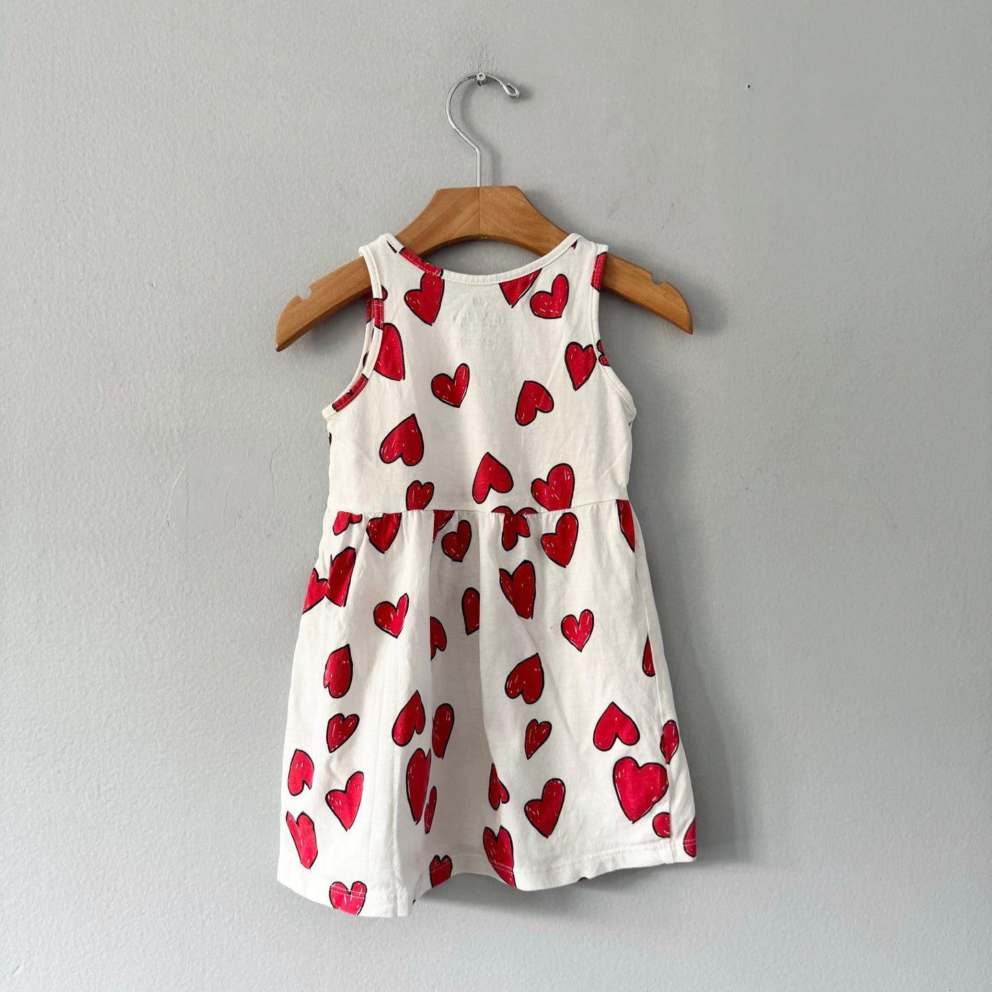 H&M / Robe débardeur cœurs blancs / 18-24M