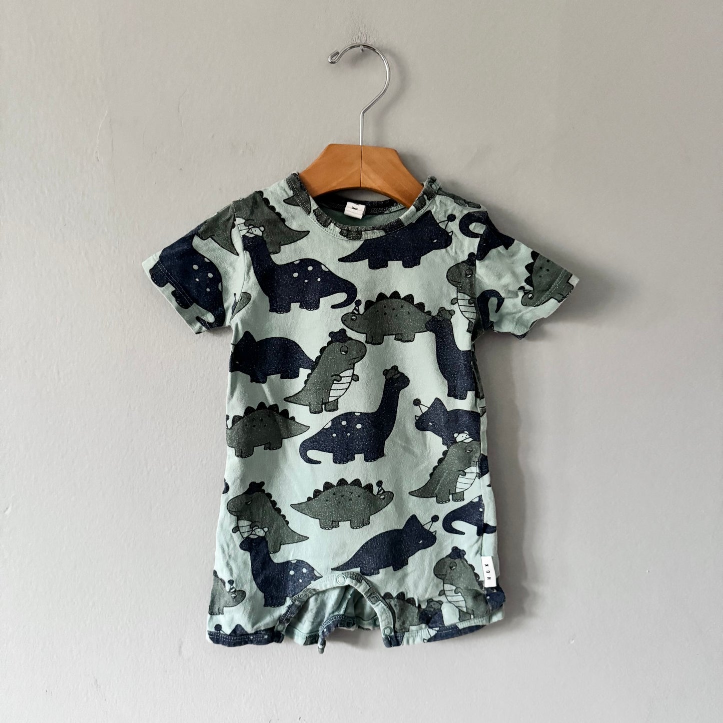 Hux	/ Barboteuse dinosaure verte / 6-12M